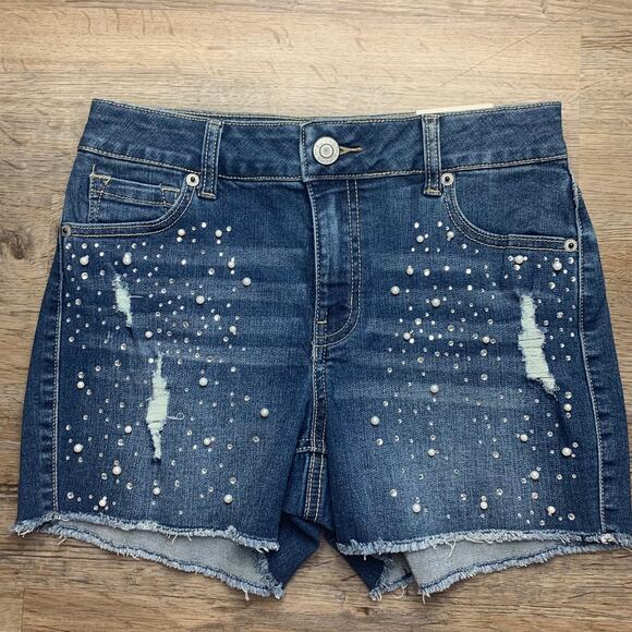 Maurices Pearl Jeweled Bling Shorts - Picture 1 of 7